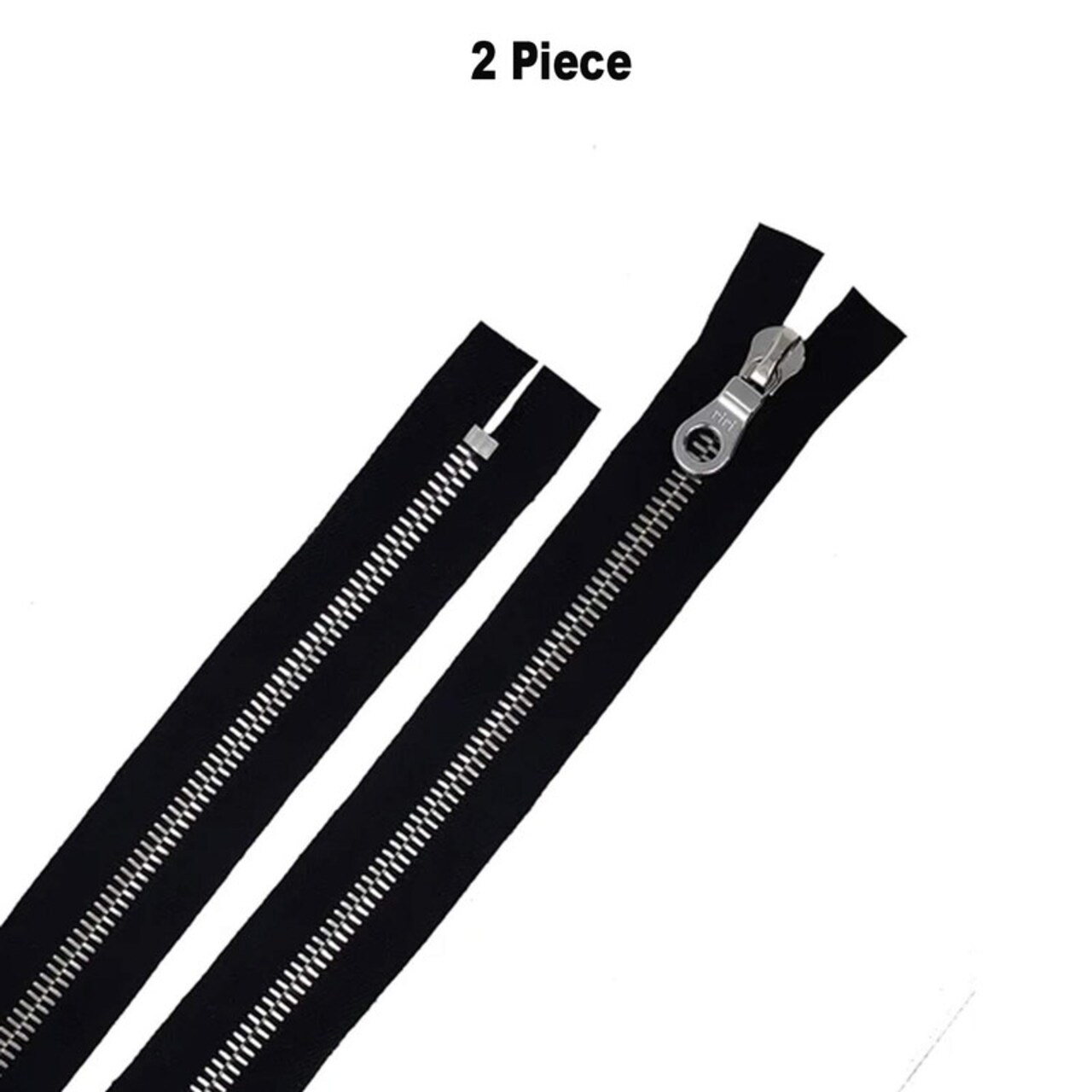 6MM Closed Bottom Zipper with KTA Pull – Black Tape, Nickel Teeth